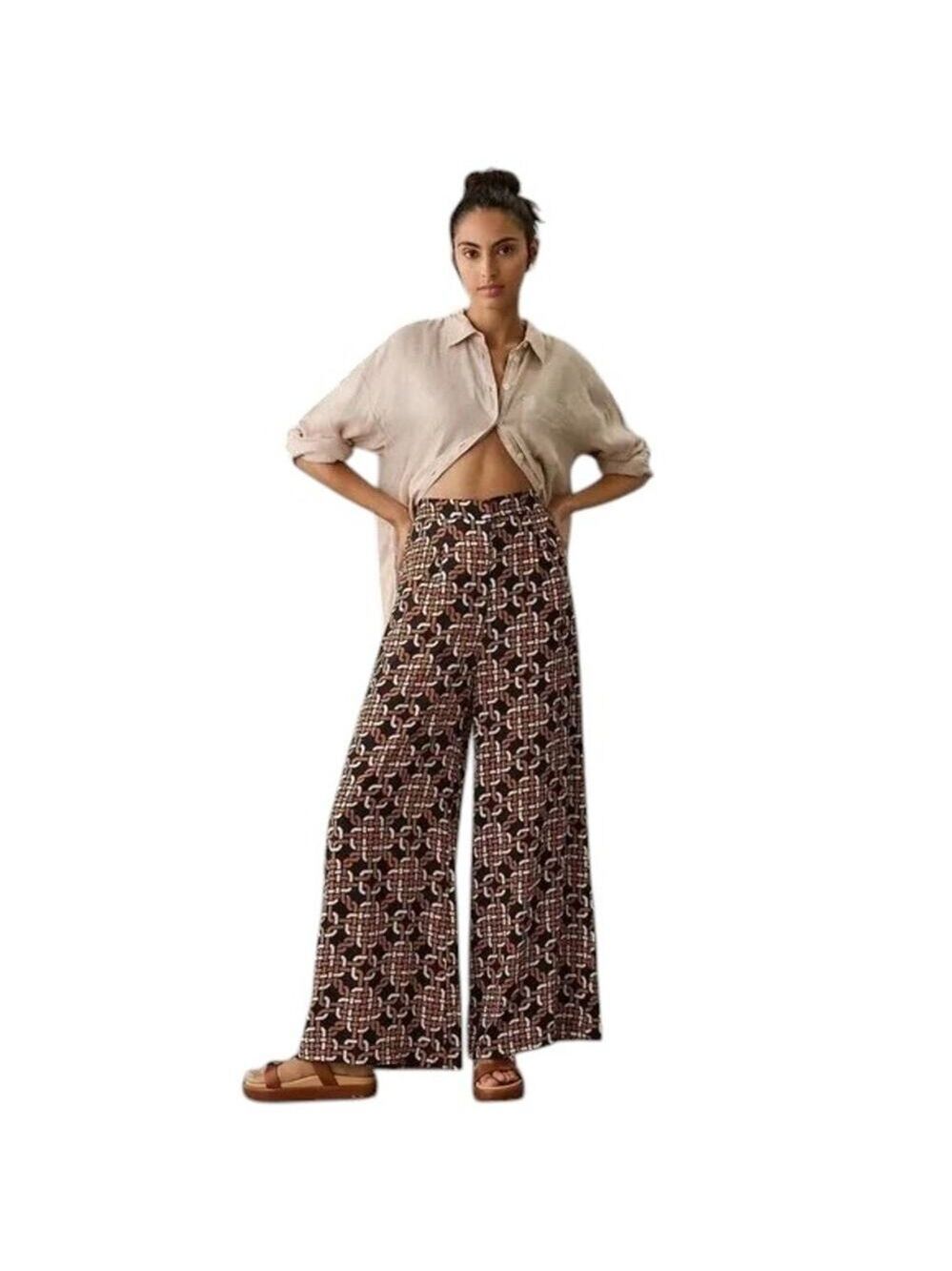 Faithfull The Brand Black Orange White Leia Pants Size 4 NWOT‎